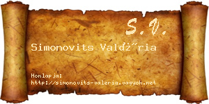 Simonovits Valéria névjegykártya